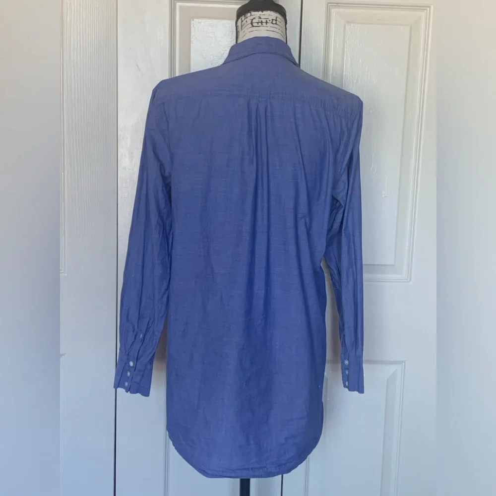 J. Crew Blue Chambray Long Sleeve Button Down Shirt